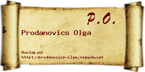 Prodanovics Olga névjegykártya